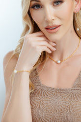 GOLD NUGGET PEARL NECKLACE